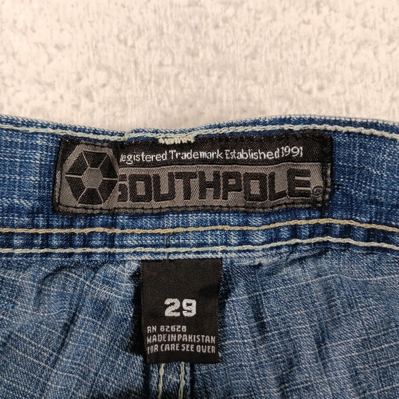 Vintage Southpole Jeans Mens 29x29 Blue Denim Red Tab 3180 Streetwear Baggy - Picture 2 of 15